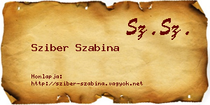 Sziber Szabina névjegykártya